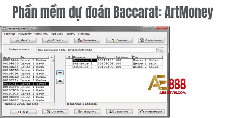 Hack Baccarat bằng phần mềm Art Money